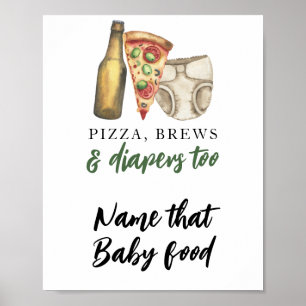Poster Bébé brasse de la bière Nommez cette nourriture po