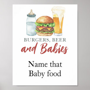 Poster Bébé brasse de la bière Nommez cette nourriture po