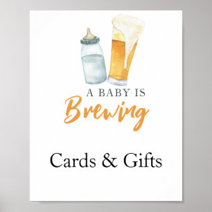 Poster Bébé brasse des cartes et des cadeaux de bière Bab