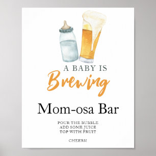 Poster Bébé brasse la bière Baby Shower Momosa bar