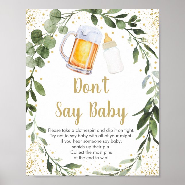 Poster Bébé brasse la verdure Ne pas dire jeu de bébé (Devant)