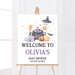 Poster Bébé brasse Purple Halloween Bienvenue