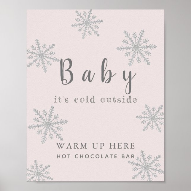 Poster Bébé C'est rose froid Hot Chocolate Bar Signal (Devant)