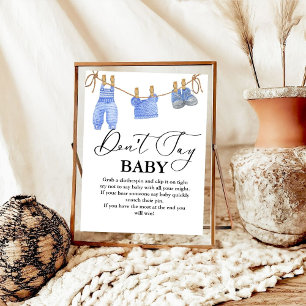 Poster Bébé Clothesline ne dit pas signe de fête de bébé
