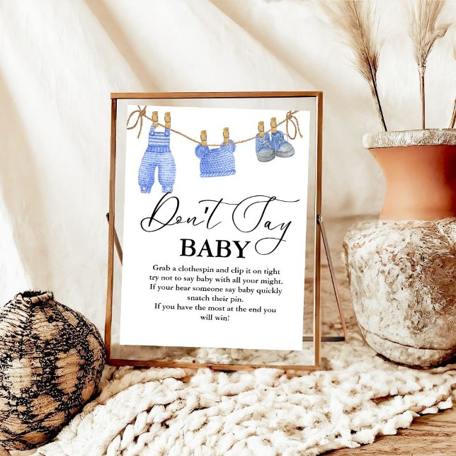 Poster Bébé Clothesline ne dit pas signe de fête de bébé (Créateur téléchargé)