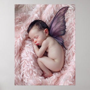 Poster Bébé couchage Fée Nourriture Art