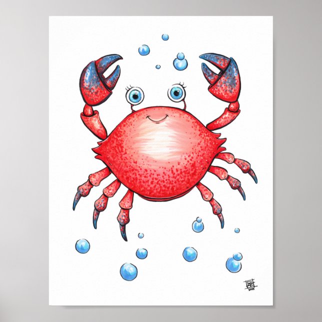 Poster Bébé crabe de mer adorable (Devant)