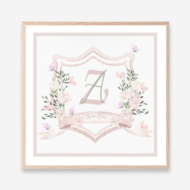 Poster Bébé Crest Monogramme Mur Imprimer (Créateur téléchargé)
