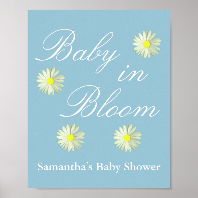 Poster Bébé dans le Baby shower en fleur (Devant)