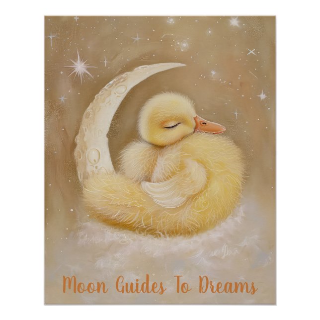 Poster Bébé de canard dormant sur Lune (Devant)