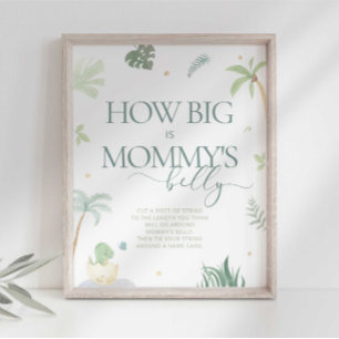 Poster Bébé Dino Baby shower Late Night Diapers Signale