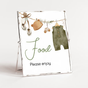 Poster Bébé doux Boy Boho Vêtements Baby shower Nourritur
