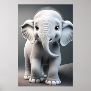Poster bébé éléphant
