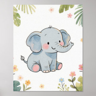 Poster bébé éléphant