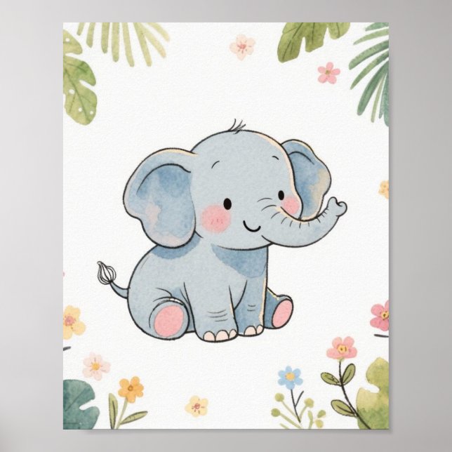Poster bébé éléphant (Devant)