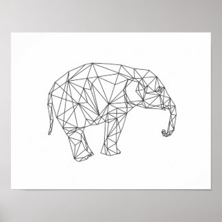 Poster Bébé éléphant géométrique minimaliste pépinière ar