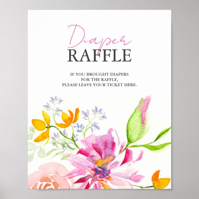 Poster Bébé en fleur Baby shower à rouleaux (Devant)
