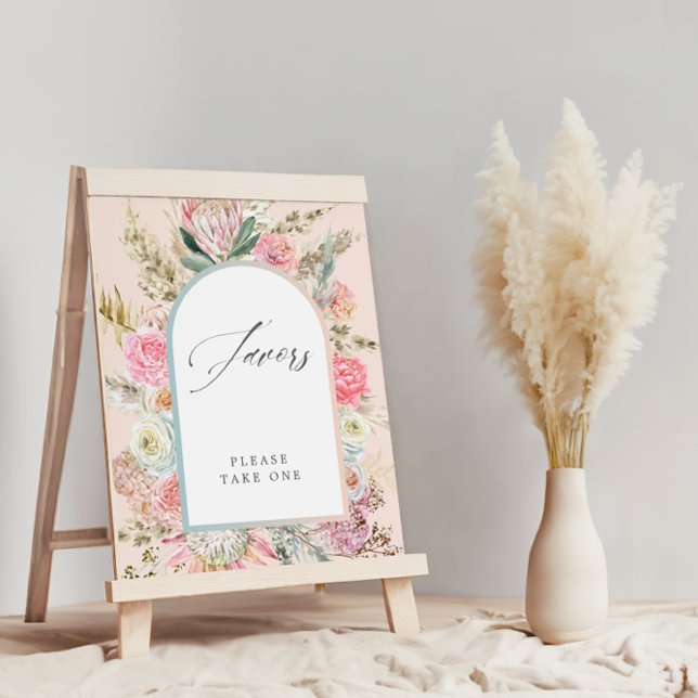 Poster Bébé En Fleur Baby shower Floral Bohème Favoriser (Créateur téléchargé)