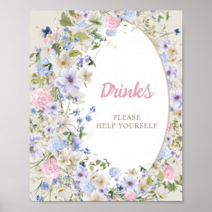 Poster Bébé en fleur boho Fleur sauvage arche rustique bo