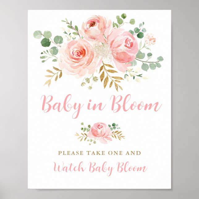 Poster Bébé en fleur Signal, Fleur Favor Signer (Devant)