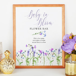 Poster Bébé en fleur violet Fleur sauvage en fleur