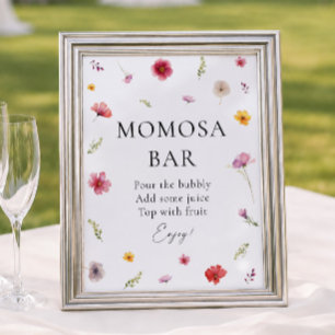 Poster Bébé en fleurs Baby Shower Momosa Bar