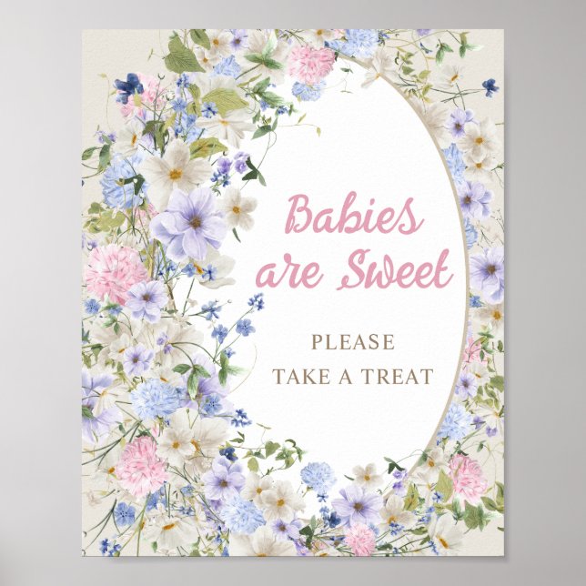 Poster Bébé en fleurs Fleurs sauvages de printemps Les bé (Devant)