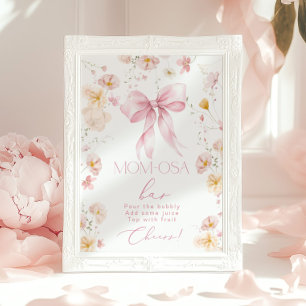 Poster Bébé en fleurs Momosa bar Rose Bow