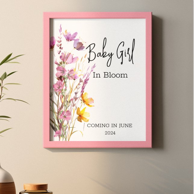 Poster Bébé en fleurs Shower Fleur Sauvage  (Créateur téléchargé)