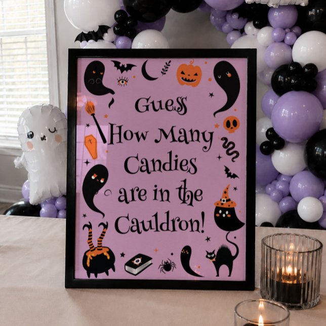 Poster Bébé en route pour Halloween Bébé Shower Devinez c (Créateur téléchargé)