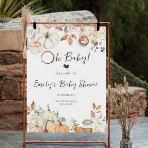 Poster Bébé est en route Baby Shower Café Automnal