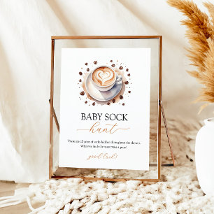 Poster Bébé est en train de brasser Café Bébé Chasse Sock