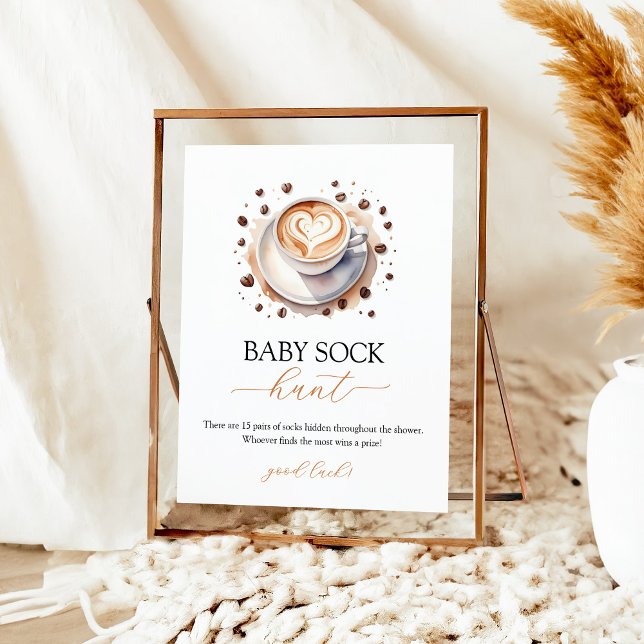 Poster Bébé est en train de brasser Café Bébé Chasse Sock (Créateur téléchargé)
