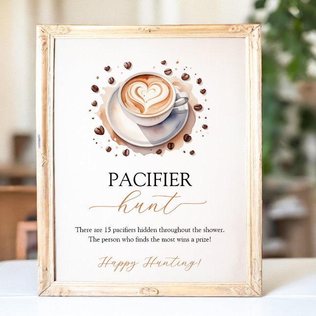 Poster Bébé est en train de brasser le café Pacifier Jeu  (Créateur téléchargé)