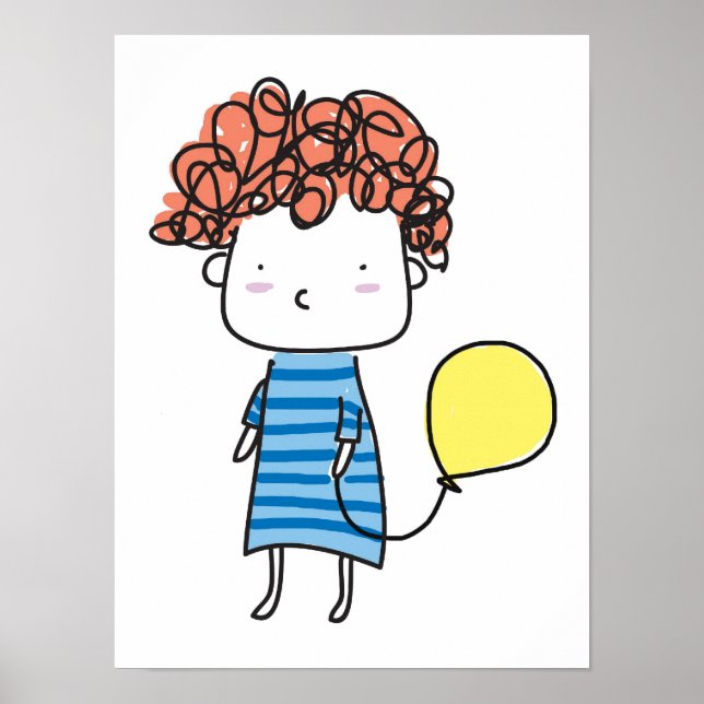 Poster bébé et ballon (Devant)