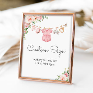 Poster Bébé fille en vêtements sur mesure signe