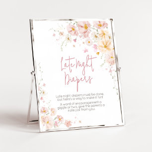 Poster Bébé fleur sauvage en fleur Late Night Diapers