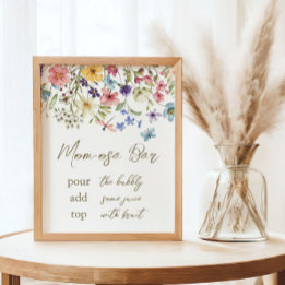 Poster Bébé Fleur Sauvage en Fleur Signe de Baby Shower M
