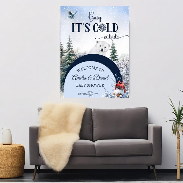 Poster Bébé Froid à l'extérieur de l'ours Hiver Accueil m (Créateur téléchargé)