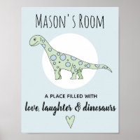 Bébé Garçon Dinosaur Vert Gribouillé et Prénom Nur