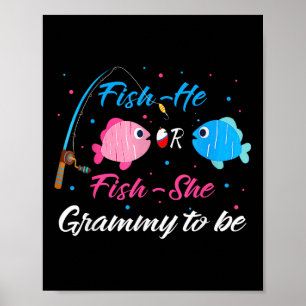 Poster Bébé Grammy poisson-il ou poisson-elle pour la rév
