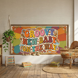 Poster Bébé Groovy en Route Rétro Soleil