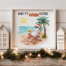 Bébé, il fait chaud dehors Noël tropical Santa 