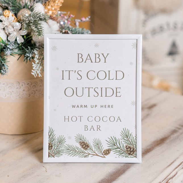 Poster Bébé Il fait froid dehors Bar à cacao chaud (Créateur téléchargé)