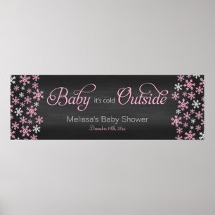 Poster Bébé Il fait froid dehors Chalkboard Baby shower r