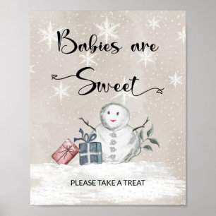 Poster Bébé il fait froid dehors Les bébés sont doux