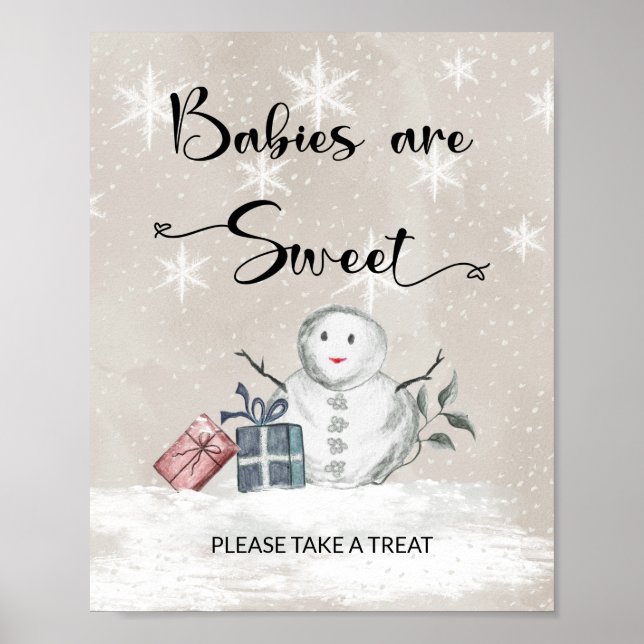 Poster Bébé il fait froid dehors Les bébés sont doux (Devant)