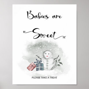 Poster Bébé il fait froid dehors Les bébés sont doux