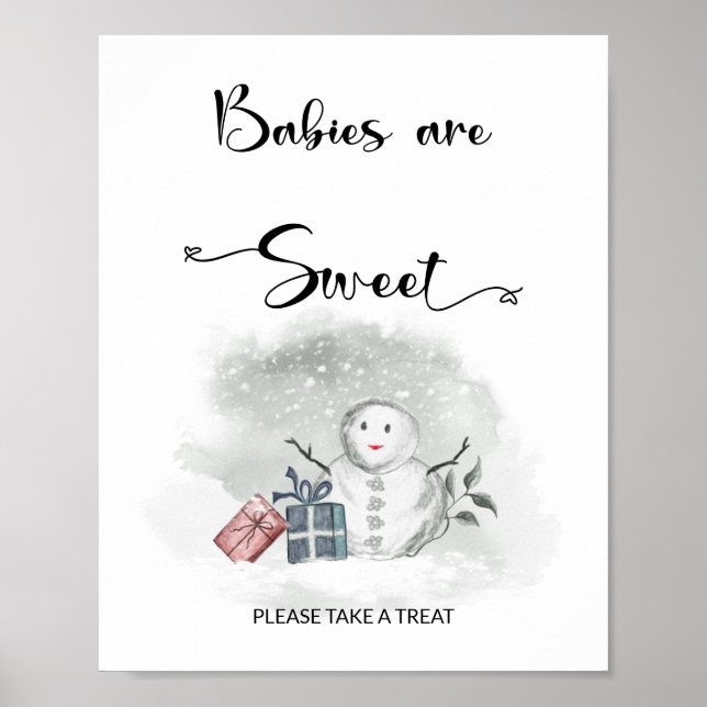 Poster Bébé il fait froid dehors Les bébés sont doux (Devant)