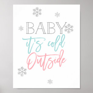 Poster Bébé Il fait froid dehors   Parties scintillant ar